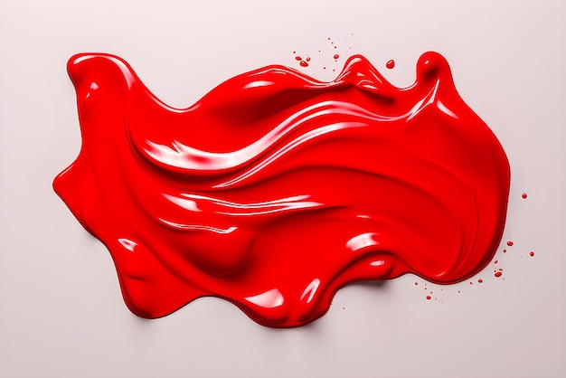 Spitze roter Farbe weiche Linien auf einem weißen Hintergrund 3D-Illustration generiert ai