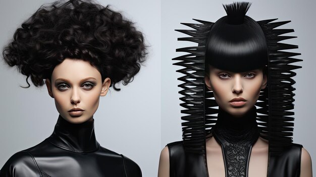 Spitzen- und futuristische Frisuren
