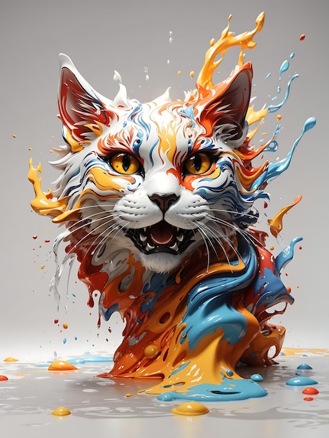 splash art una cabeza de gato