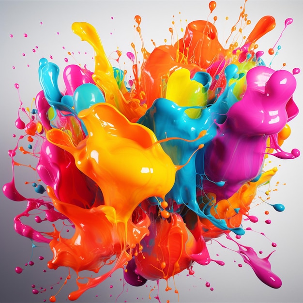 Splash art com cores vivas para usar na parede
