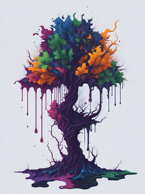 Splash art con forma de árbol