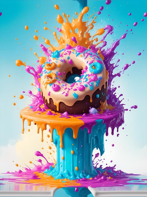 Splash art con forma de donas