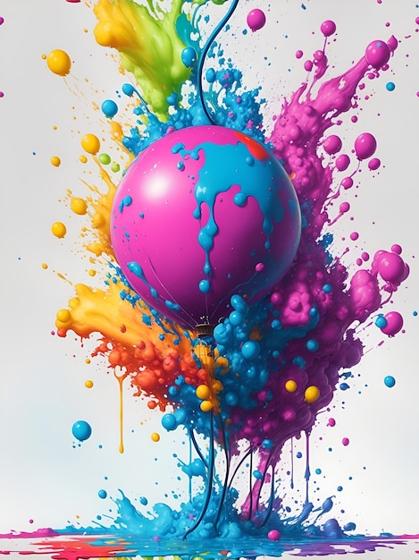 Splash art con forma de globo