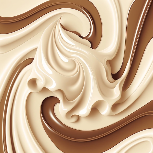 Foto splash chocolate e redemoinho de leite misturam imagens de ilustração de fundo