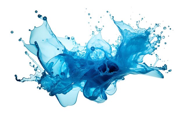 Splash de água azul isolado em fundo branco