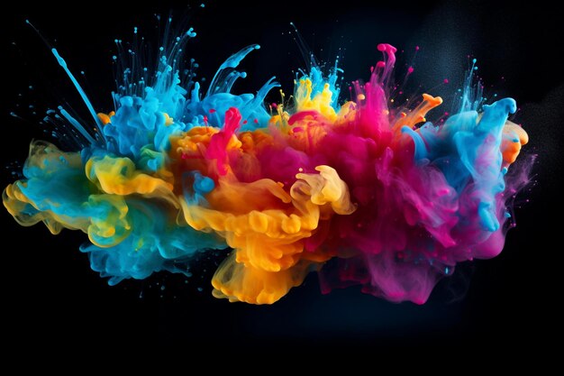 Splash de cores 3D