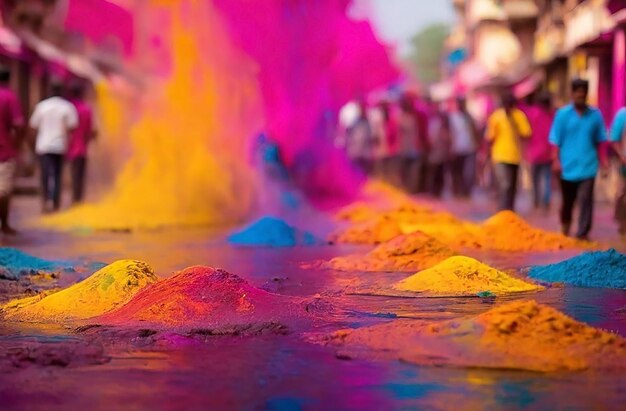 Splash de cores celebrando Holi