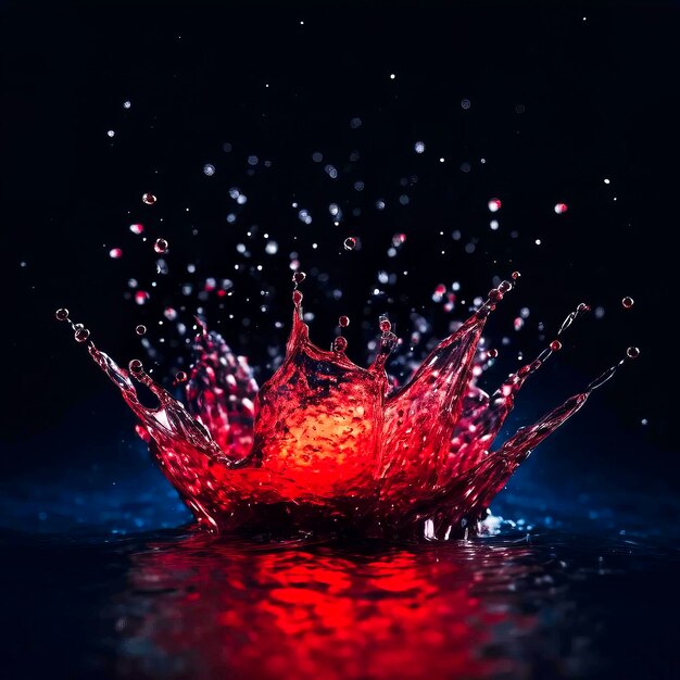 Splash de fluido vermelho gerado por IA