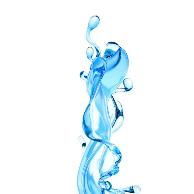 Splash de ilustração líquida azul transparente
