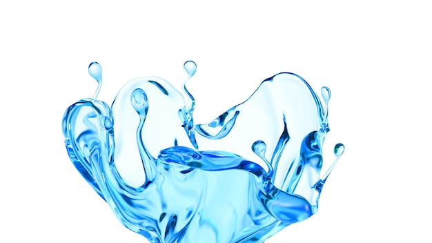 Splash de ilustração líquida azul transparente