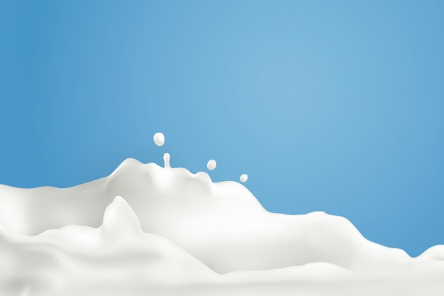 Splash em fundo branco de leite
