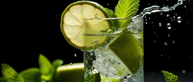 Splash em mojito felicidade hortelã e frescura de limão mojito tropical deleite citrinos spray folha de hortelã charme AI Generative