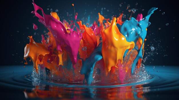 Splash de la forma de renderización en 3D