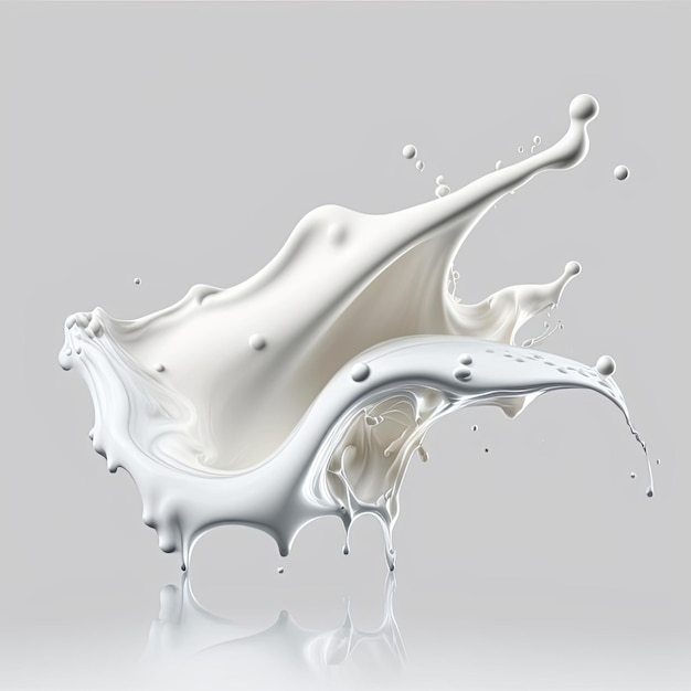 Splash de leche aislado en blanco