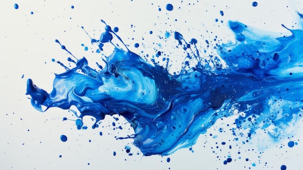 Splash líquido azul em fundo branco