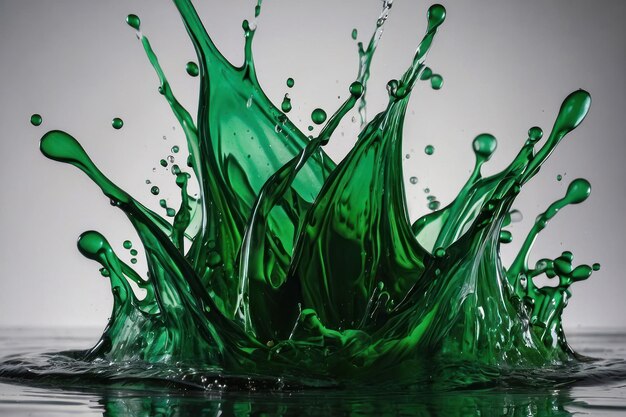 Foto splash de líquido verde dinámico