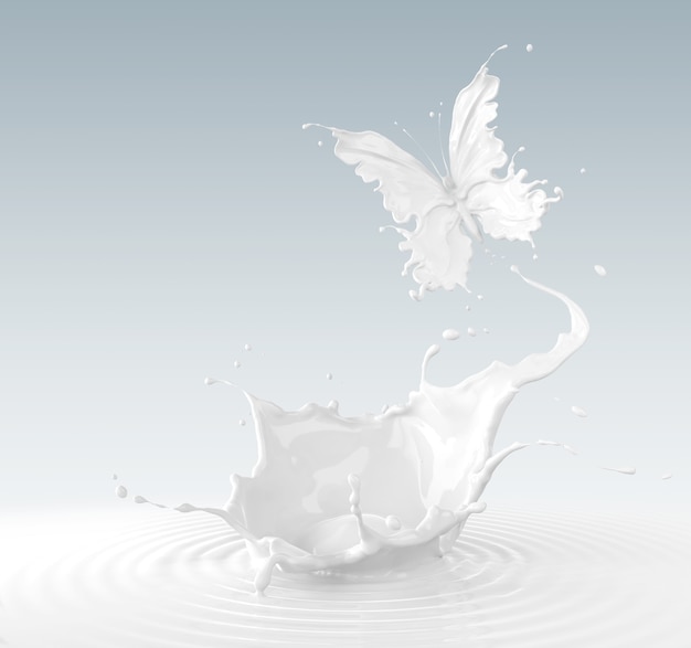 Splash Milch in Form von Schmetterling