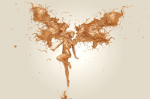 Splash of Golden Flying girl