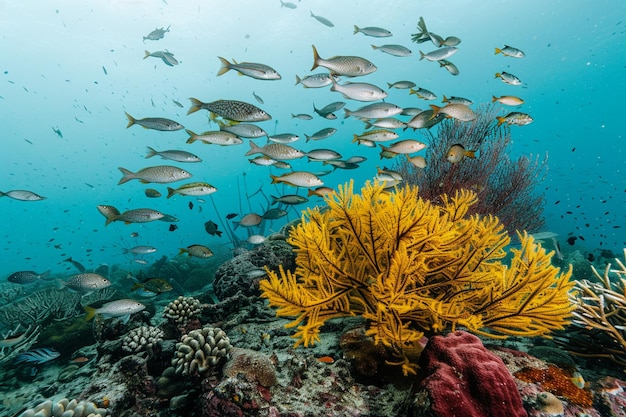 Splash of Life Dia Mundial do Oceano Vibrante com animais aquáticos coloridos