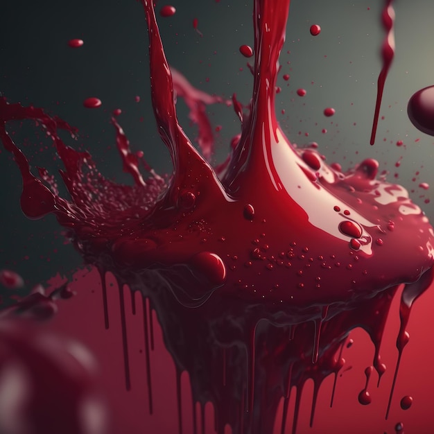 Splash splatter blood AI renderização