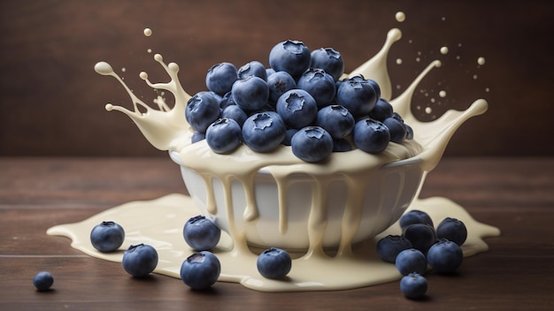 Splash de yogur y arándanos