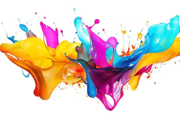 Splashes coloridos em forma abstrata isolados em fundo branco