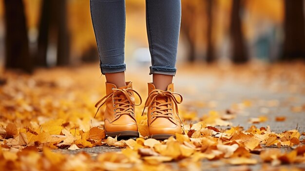 Splashes de mulher de cor de pé em sapatos laranja contra um fundo vibrante