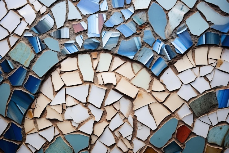 Foto splendor veneziano cativante abstracto mosaico de cerâmica uma beleza em colapso transformada