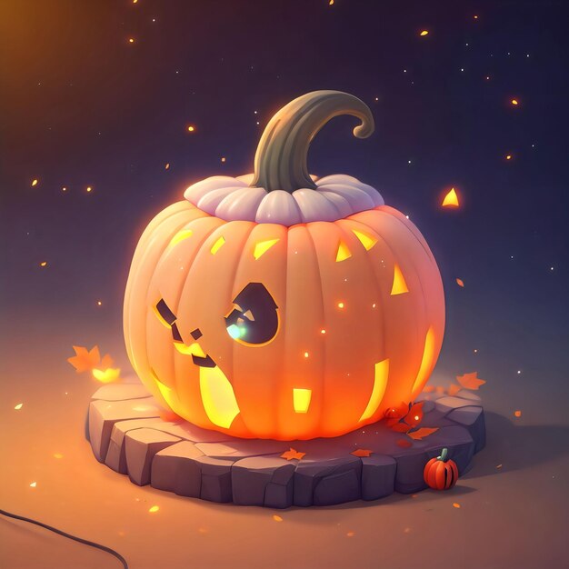 Spooktacular pumpkin a creepy cute and fun halloween celebration vector design  Foto Premium