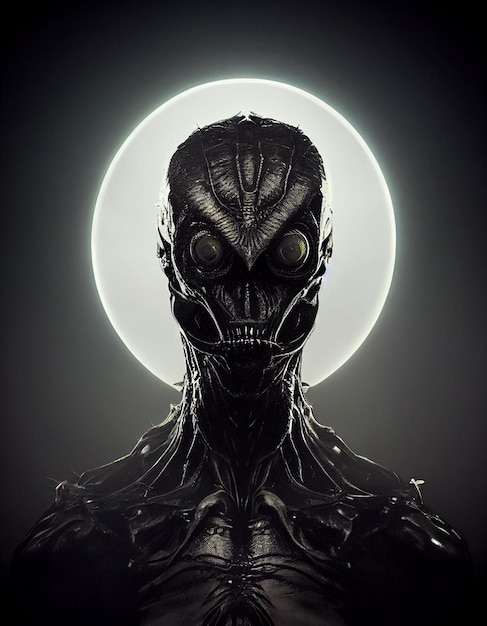 Spooky Ancient Reptilian Alien SciFi Horror Movie Personaje 3D Concept Art Work