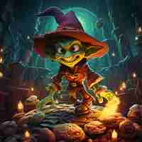 Foto spooky grotto adventures 3d-cartoon-halloween-quest