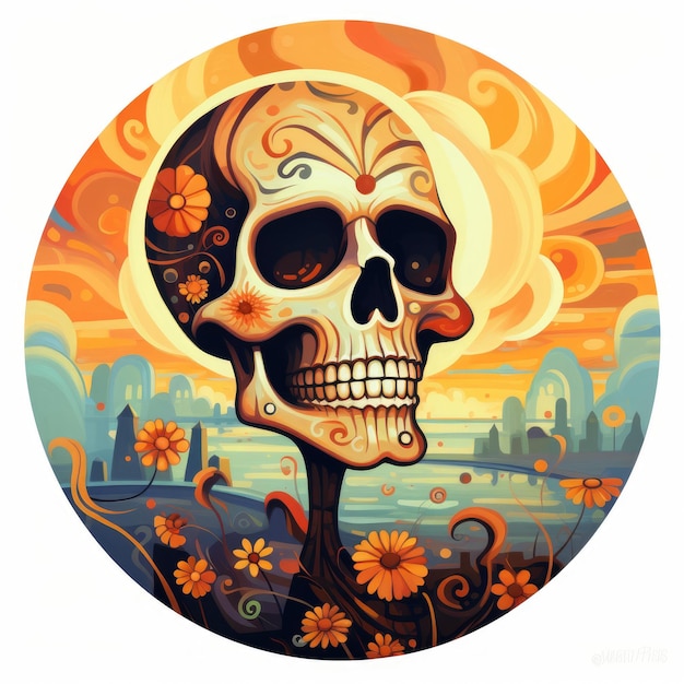Spooky Time Travels A Cartoon Vintage Skull Journey mit Amanda Clark Art Klimt Hornel und Frank