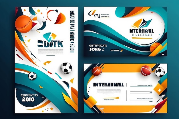 Foto sport background vector ilustração do dia internacional do desporto design gráfico para a decoração de certificados de presente