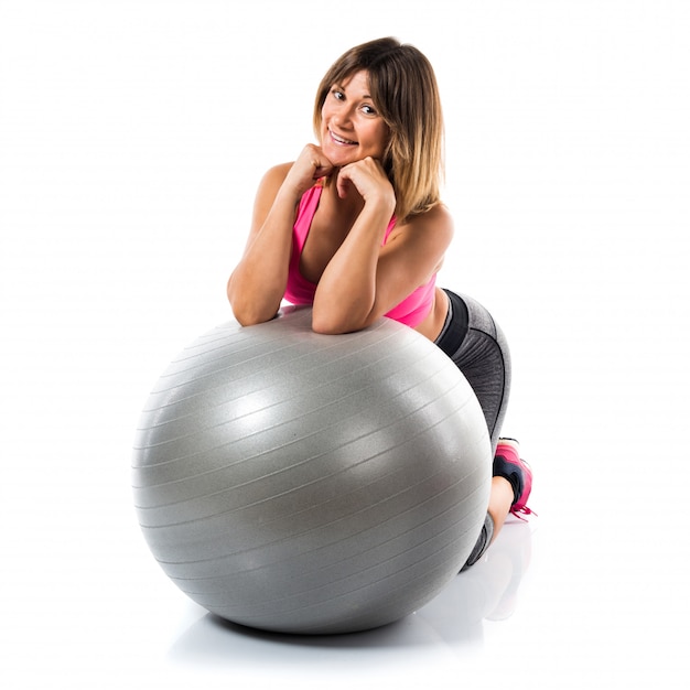 Sport Frau mit Fit Ball