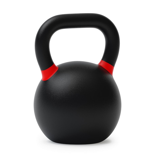 Sport Kettlebell isoliert auf weißem Hintergrund. 3D-Rendering.