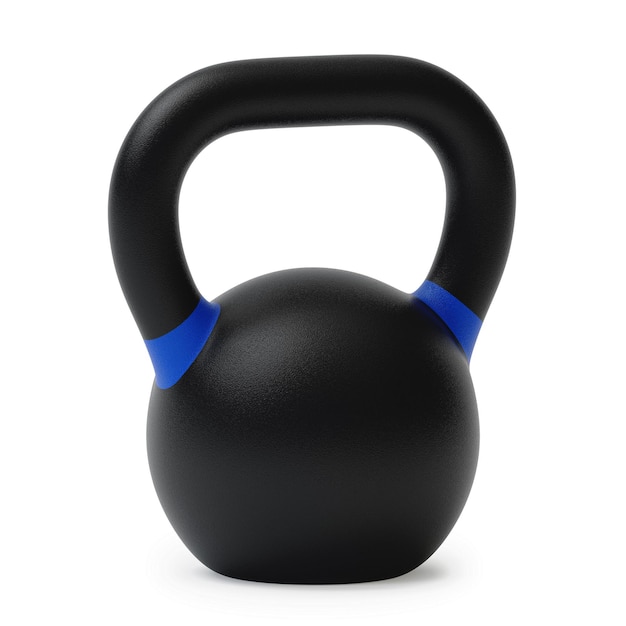 Sport Kettlebell isoliert auf weißem Hintergrund. 3D-Rendering.