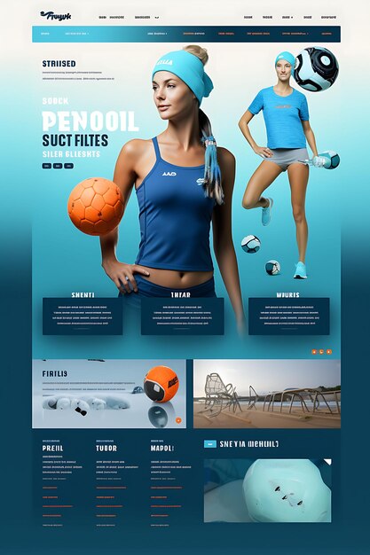 Sport-Layout Epic Website Kreatives Webdesign für Sport Einzelhandelsartikel und Shop Figma Konzeptideen