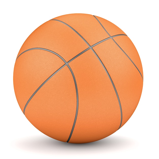 Foto sport und fitness-symbol. übertragen sie vom einfachen orange basketball, der auf weißem hintergrund lokalisiert wird