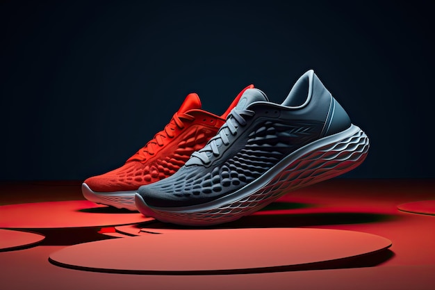 Sportlaufschuhe Sneakers Mockup 3D-Illustration 3D-Rendering