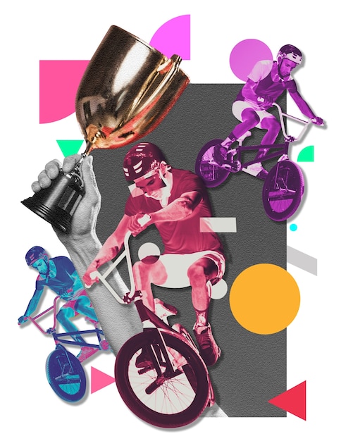 Sportliche abstrakte Collage