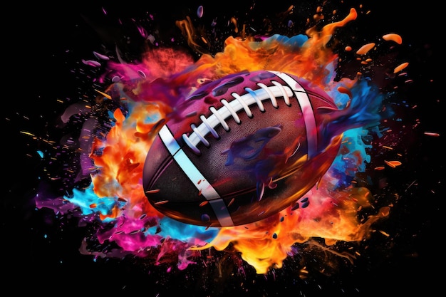 Sportlicher American-Football-Ball Sport im Nahbereich Generieren Sie Ai