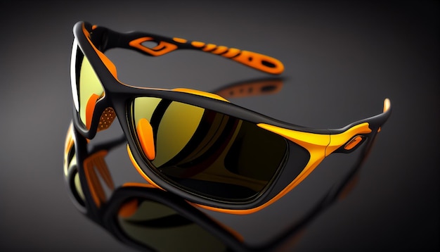 Sportlicher Look 3D-Rendering von sportlichen Sonnenbrillen Generative KI