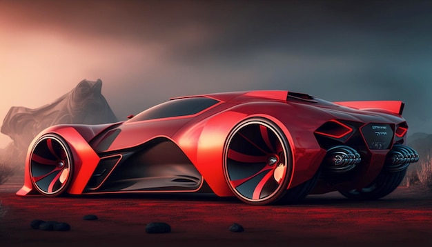 Sportwagen Hochgeschwindigkeitsauto futuristisches AutoGenerative KI