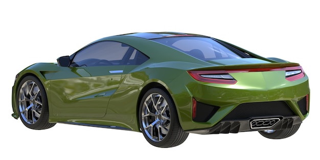 Sportwagen isoliert auf Hintergrund 3D-Rendering-Illustration