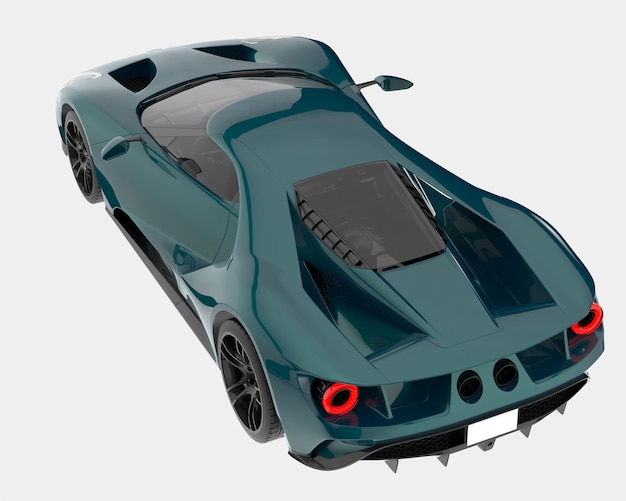 Sportwagen isoliert auf Hintergrund 3D-Rendering-Illustration