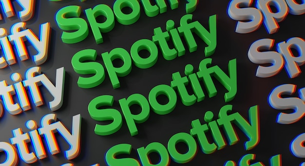 Spotify Multiple Typography an der dunklen Wand