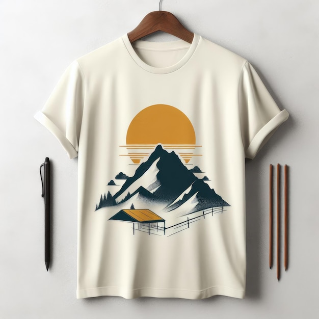 Spott über ein T-Shirt mit minimalistischem Hintergrund