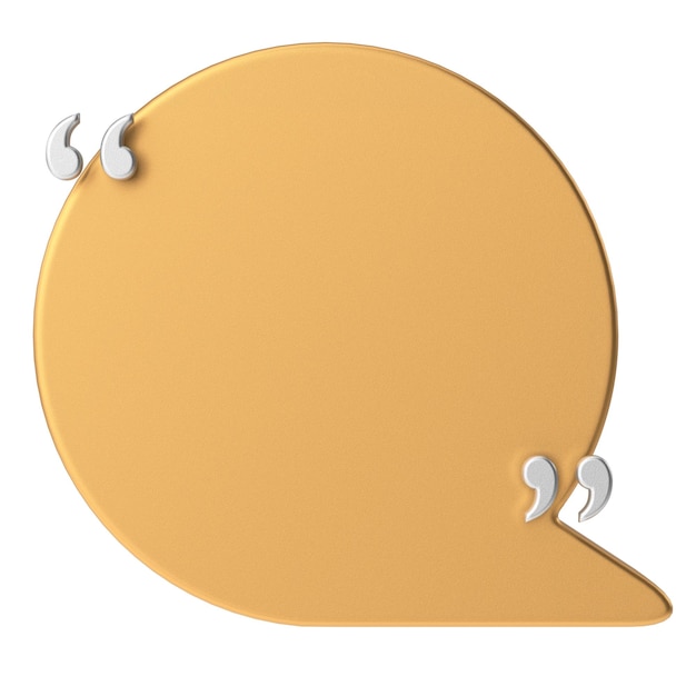 Sprachblase mit doppeltem Zitat 3D-Illustration