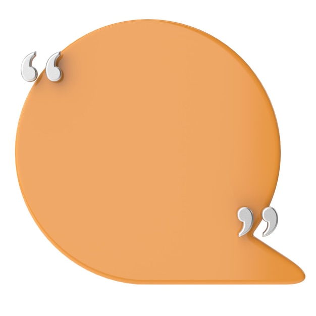Sprachblase mit doppeltem Zitat 3D-Illustration