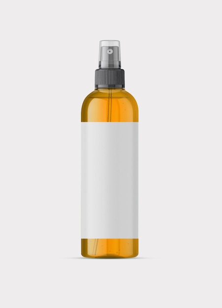 Sprayflasche und weißes Etikett